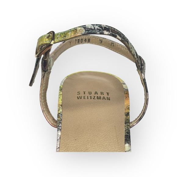 Stuart Weitzman 𒀭Pretty Python Platform Heel Sandal 𒀭Color Patent Leather 𒀭9B - Picture 11 of 17